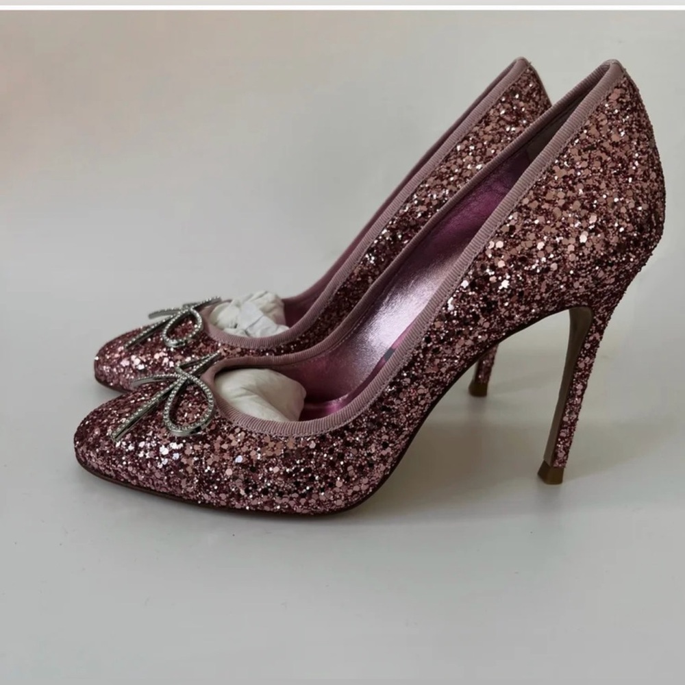 Sophia Webster Pirouette Ballet Pink Glitter Pumps - Picture 4 of 4